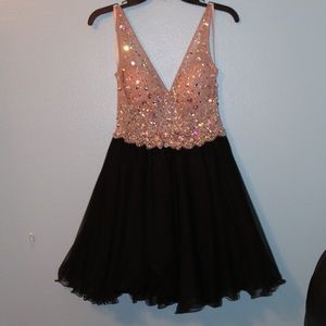 Blondie Nites Black and Tan Dress